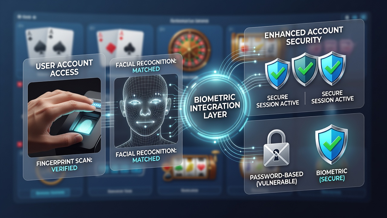 Facial recognition scan in progress on a tablet used for online casino access